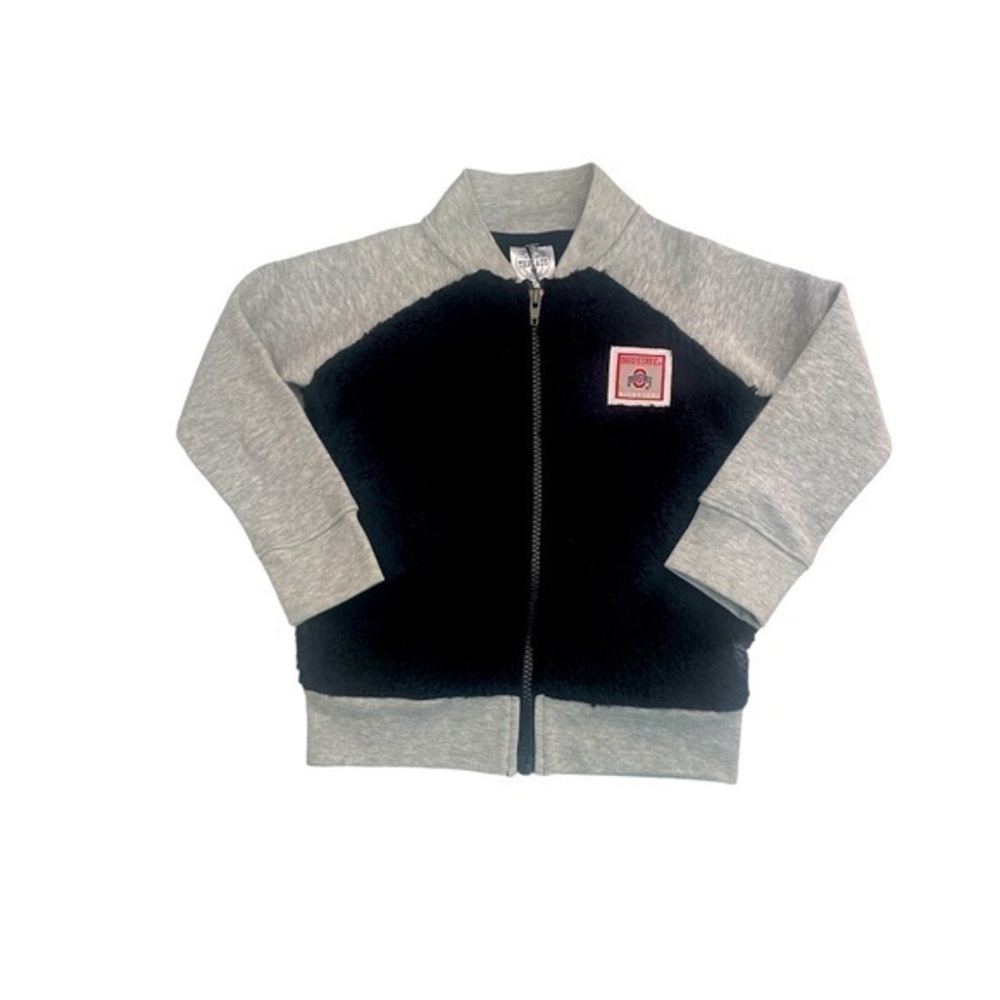 Rivalry Threads jacket Ohio State unisex zip Gray Black teddy bear coat New 3T